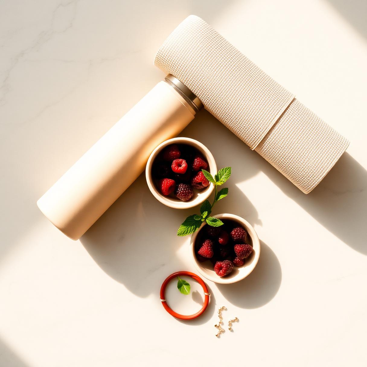 Mat de yoga y accesorios wellness