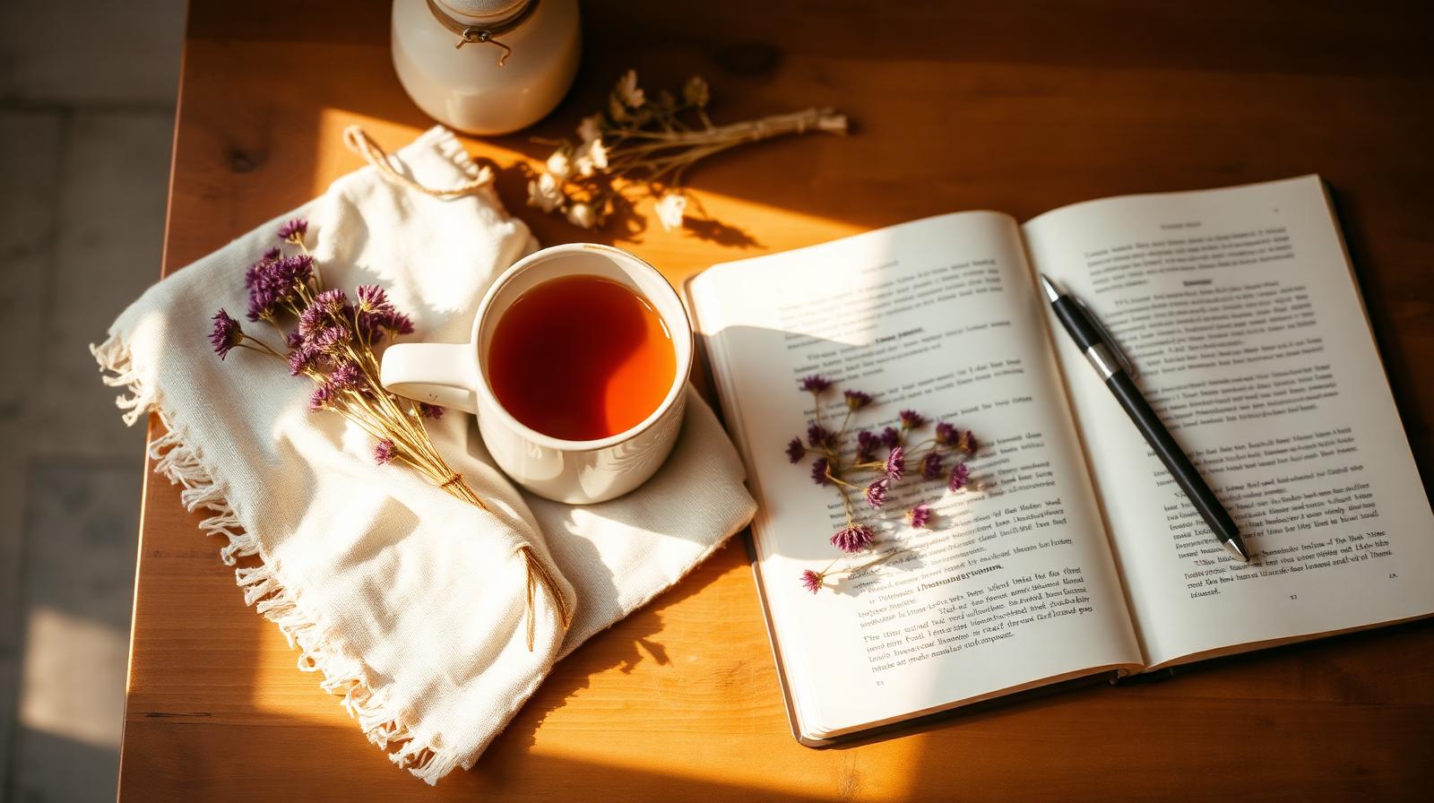 Ritual de bienestar con té e infusión